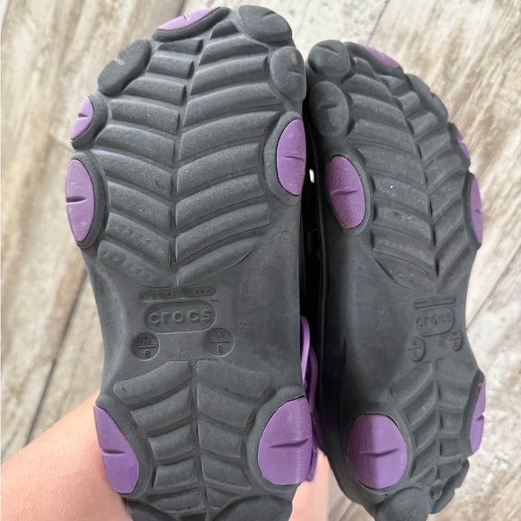 Crocs Black and Purple Clogs - Picture 2 of 3